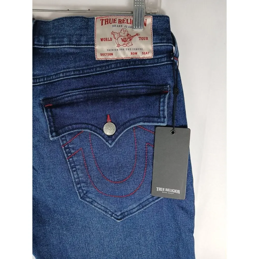 True Religion Blue Jeans Ricky SN Flap Straight Men's US Size 34 New With Tags